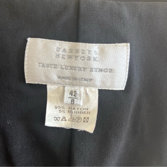 Barney’s New York Long Sleeve V-Neck Midi Cocktail Dress Black Sz 8 - Picture 16 of 16